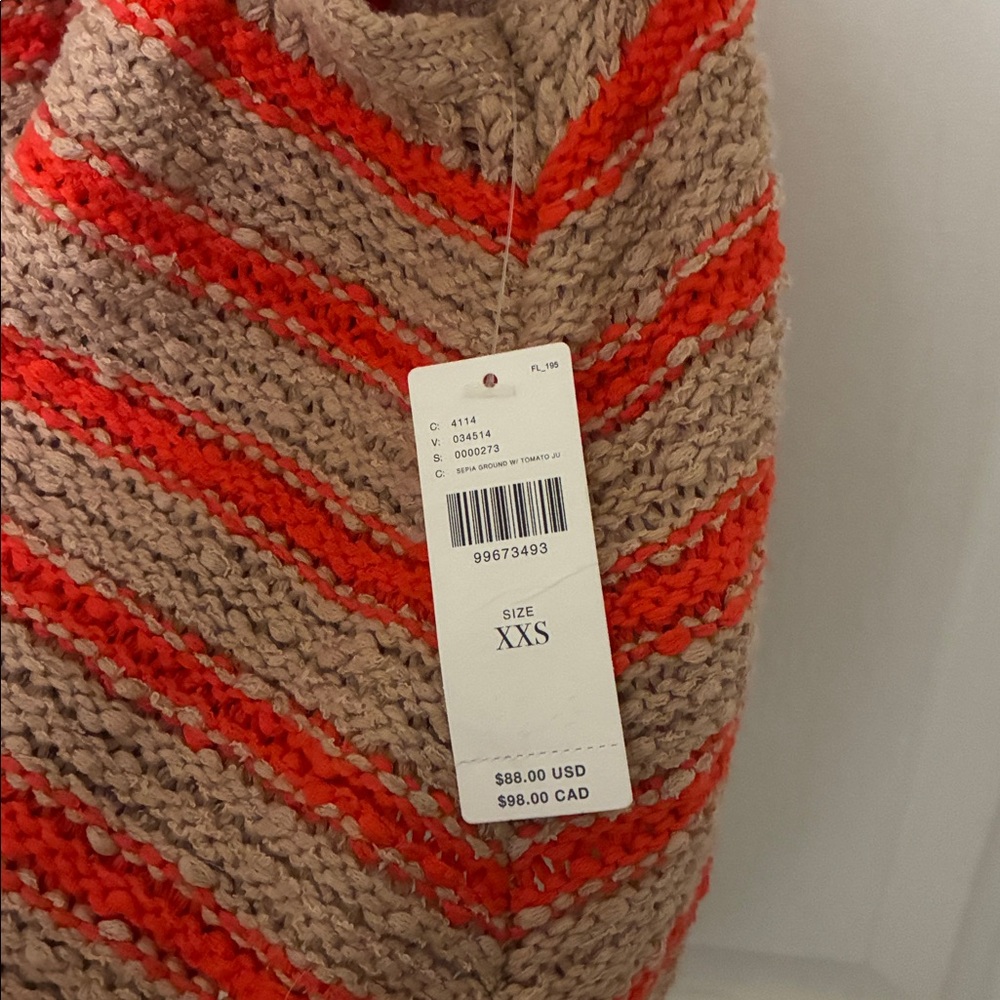 Anthropologie Striped Knit Tank Top in Tan and Orange - Picture 6 of 7